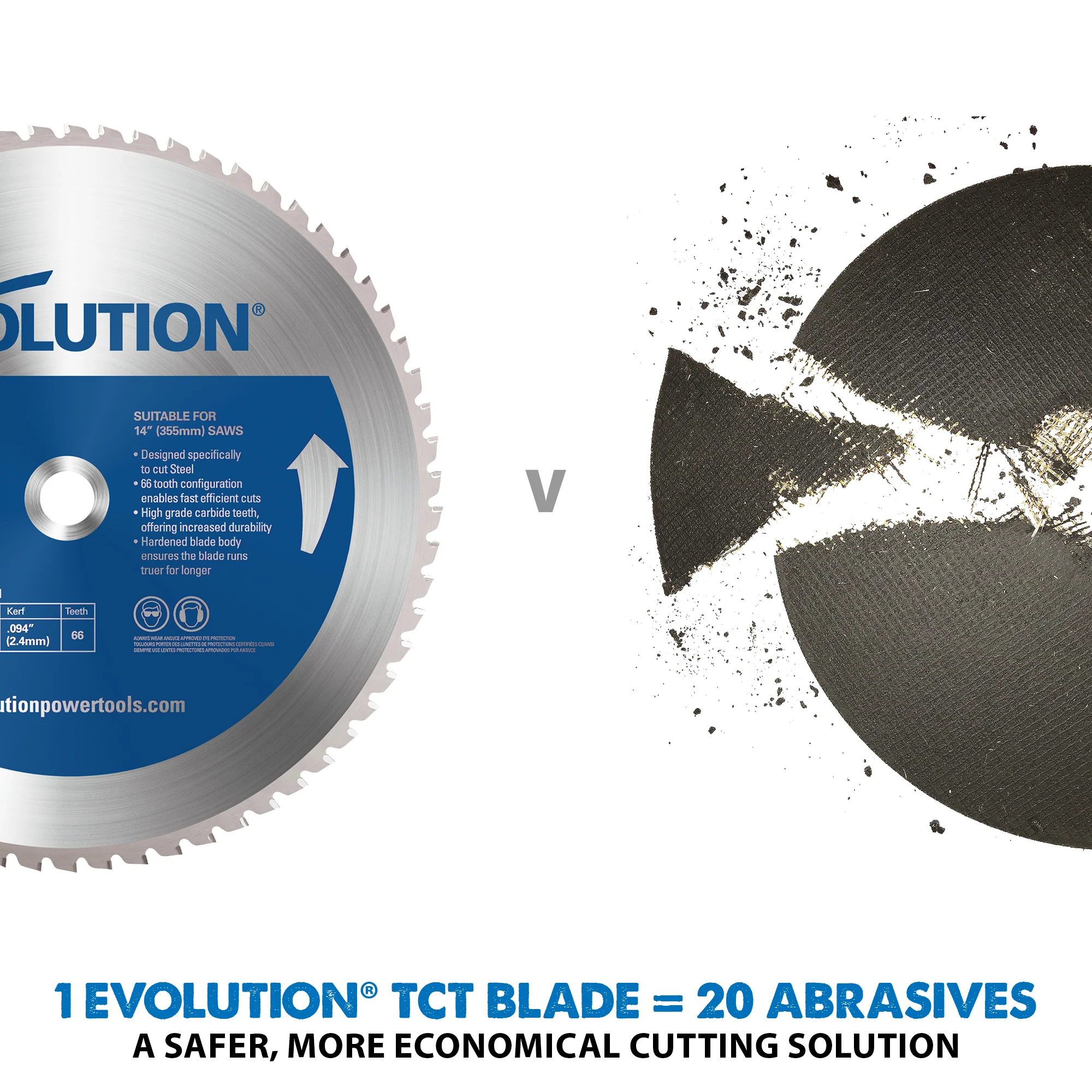 Evolution 14BLADEST | 14 in. | 66T | 1 in. Arbor | Mild Steel and Ferrous Metal TCT Blade - Image 6