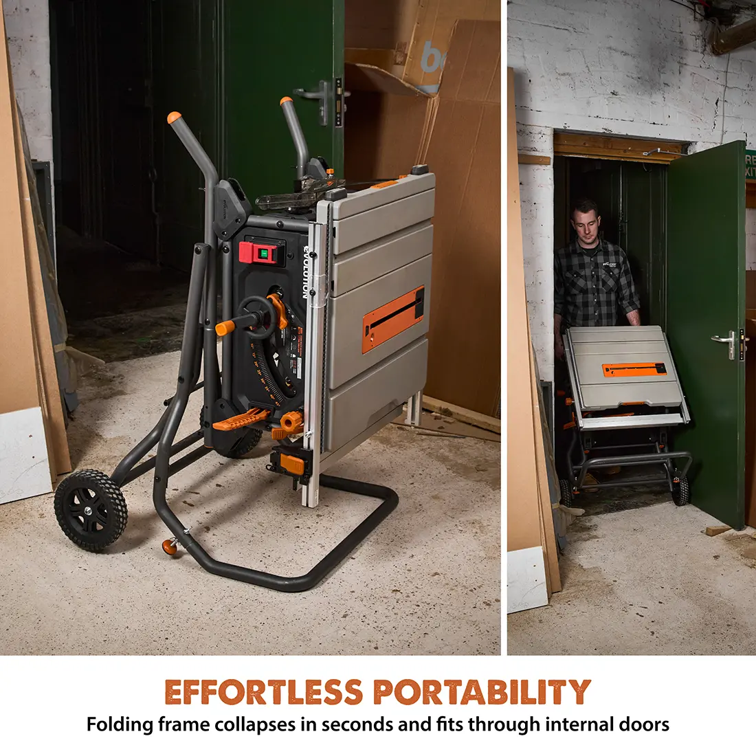 Evolution Compact Folding Wheeled Scissor Stand For R10TS Table Saw - Image 3