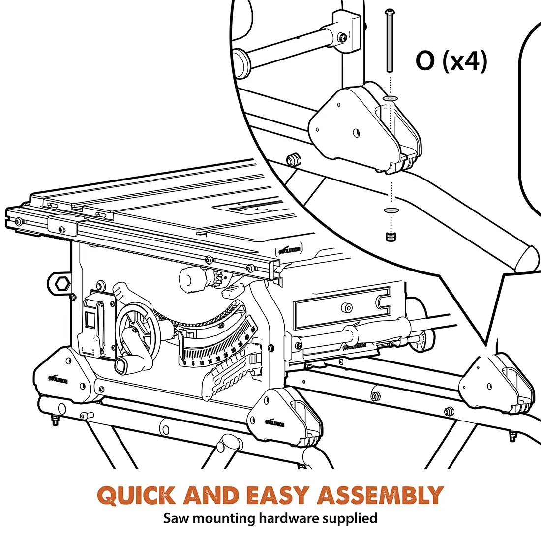 Evolution Compact Folding Wheeled Scissor Stand For R10TS Table Saw - Image 6