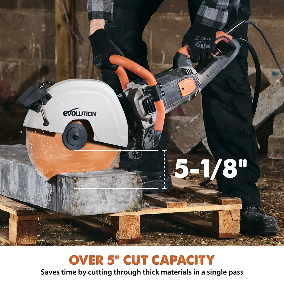 Evolution R14DCT | 14 in. | 20A Plug | Electric Concrete Saw | Water Fed Dust Suppression | Premium Diamond Blade Included - Image 5