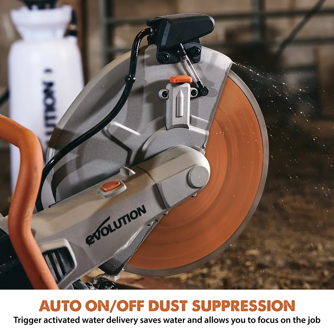 Evolution R14DCT | 14 in. | 20A Plug | Electric Concrete Saw | Water Fed Dust Suppression | Premium Diamond Blade Included - Image 6