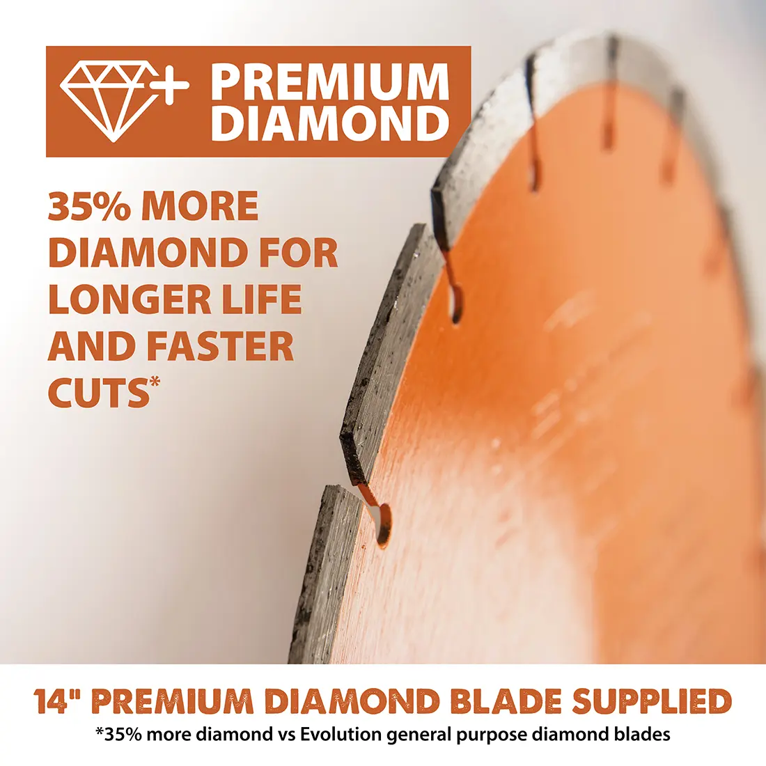 Evolution R14DCT | 14 in. | 20A Plug | Electric Concrete Saw | Water Fed Dust Suppression | Premium Diamond Blade Included - Image 8