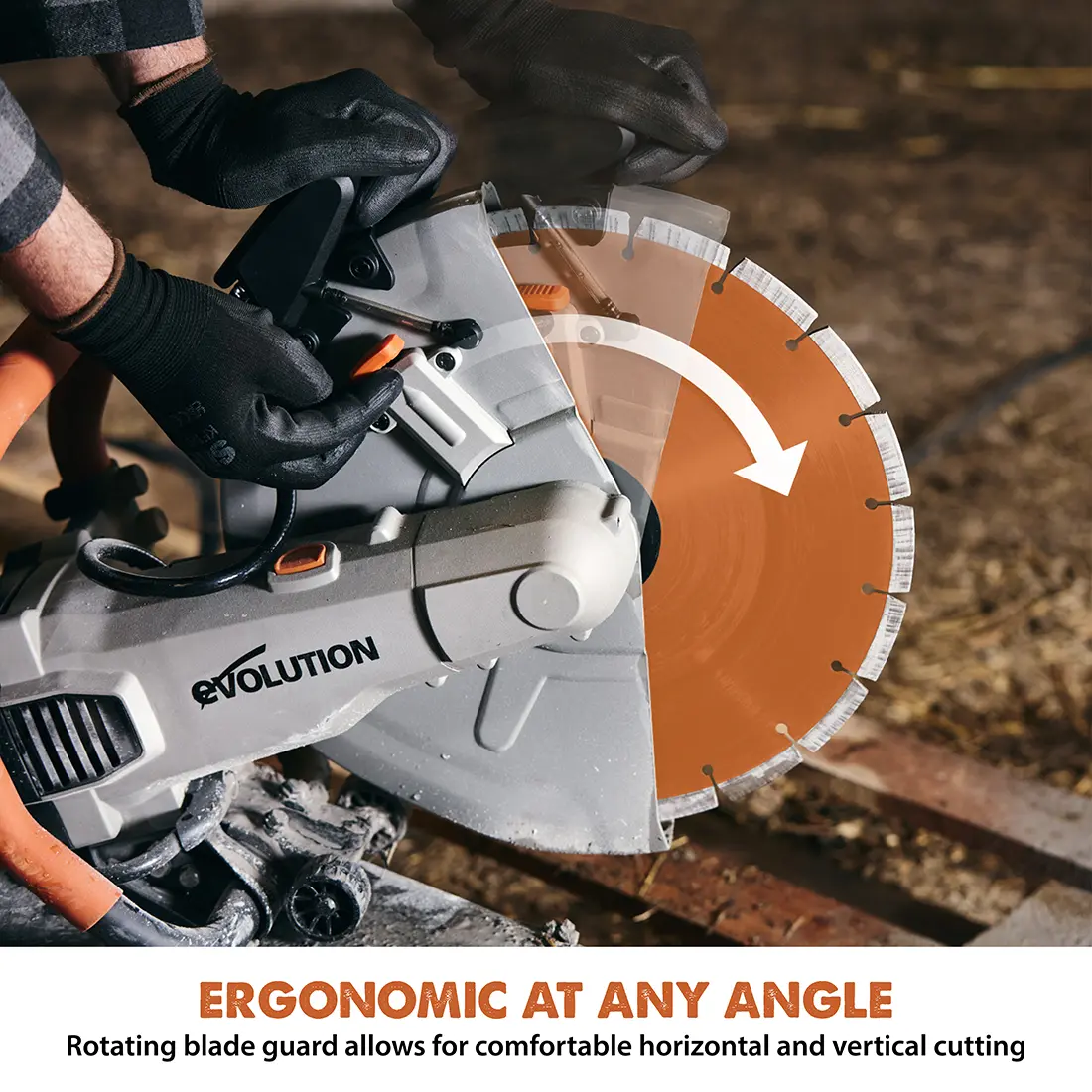 Evolution R14DCT | 14 in. | 20A Plug | Electric Concrete Saw | Water Fed Dust Suppression | Premium Diamond Blade Included - Image 9