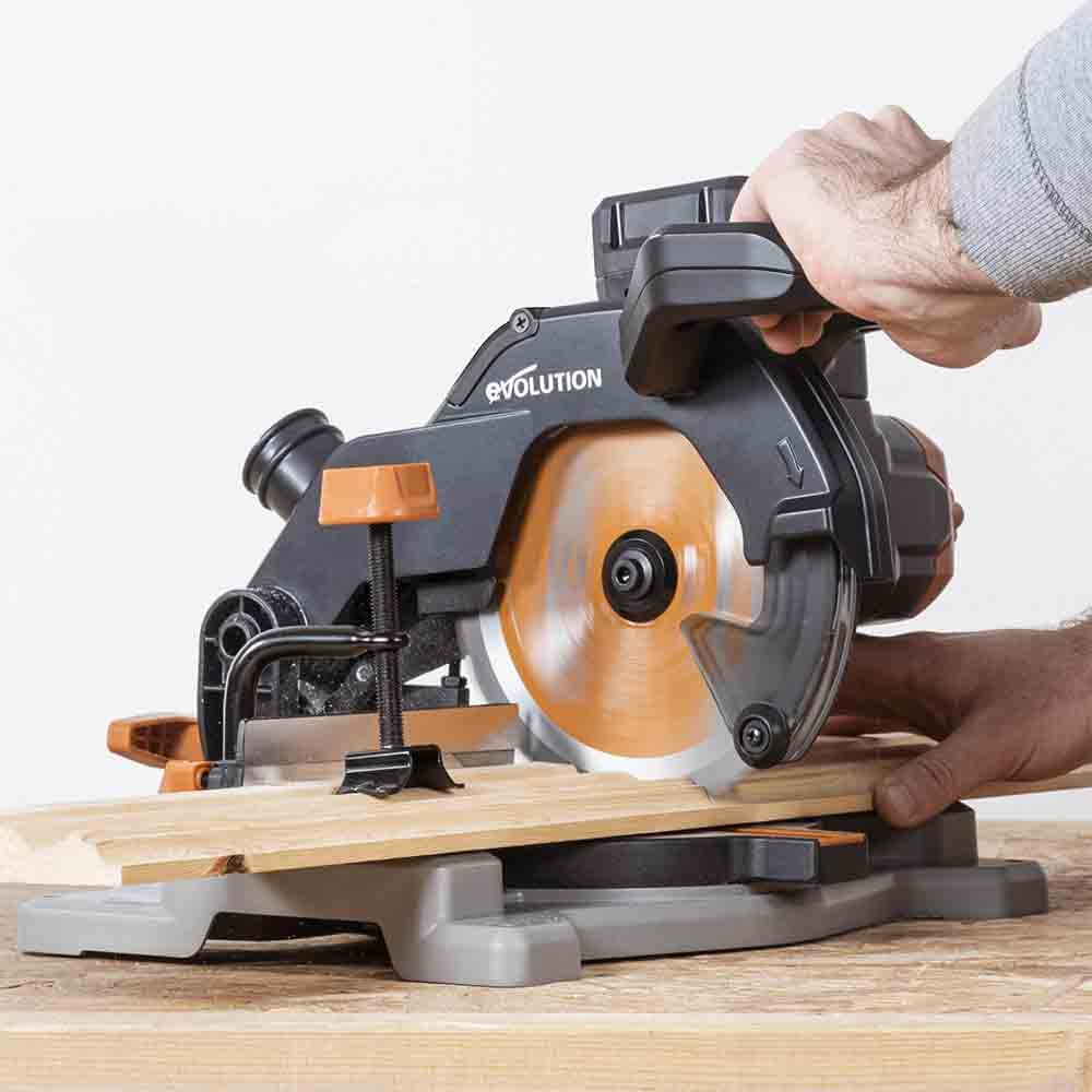 Evolution Cordless R185CMS-Li 7-1/4 in Compound Miter Saw 20V Li-Ion EXT Inc Multi-Material Blade - Image 11