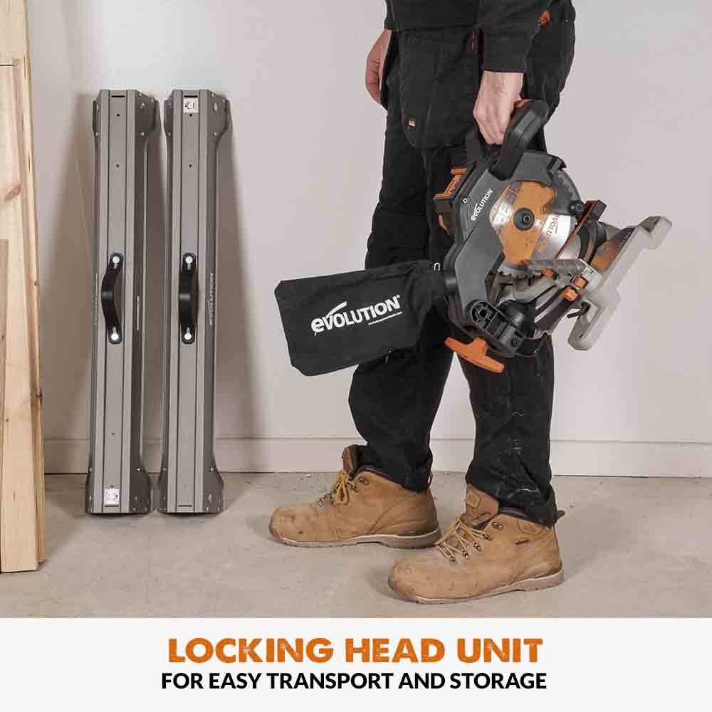 Evolution Cordless R185CMS-Li 7-1/4 in Compound Miter Saw 20V Li-Ion EXT Inc Multi-Material Blade - Image 9