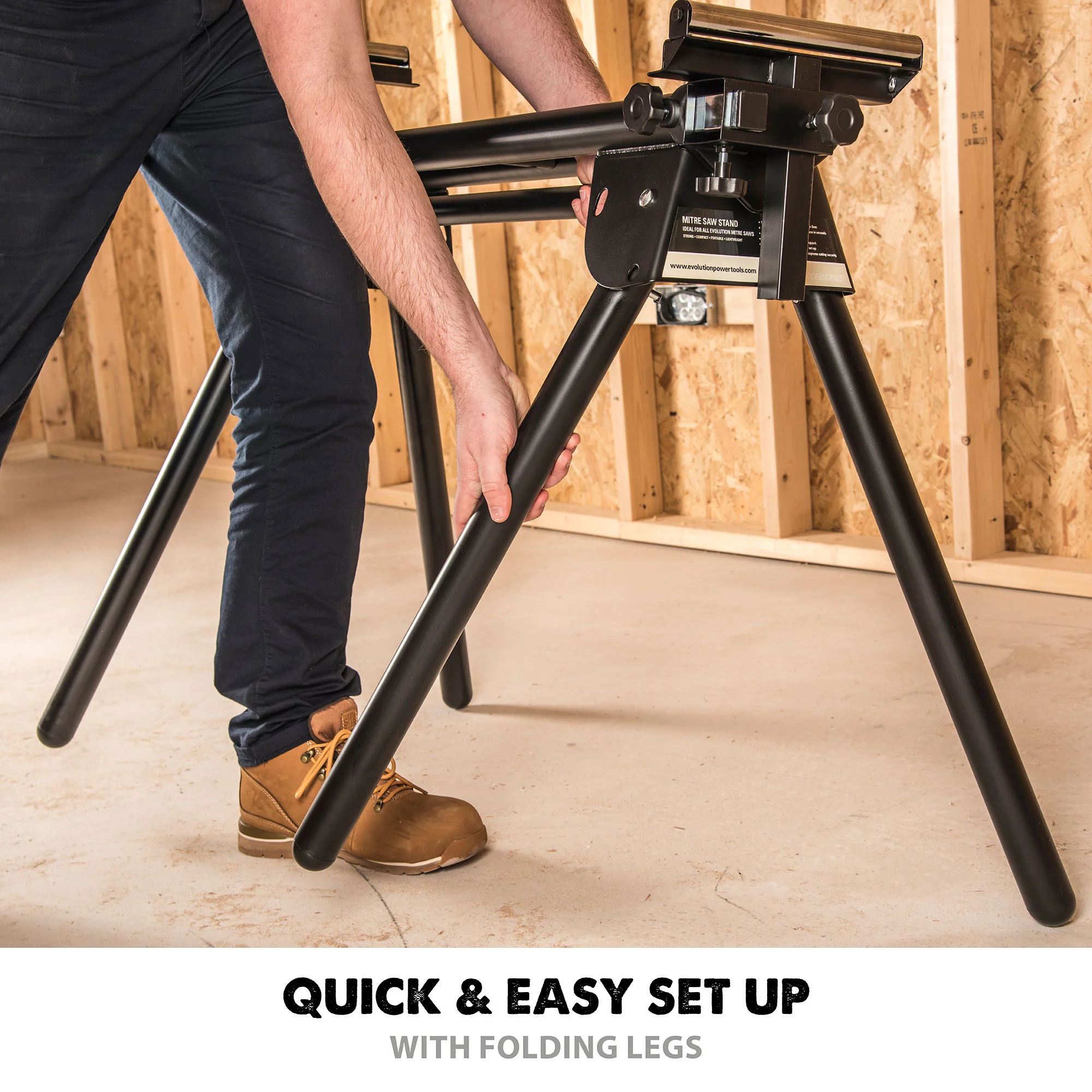 Evolution Universal Miter Saw Stand With Telescopic Arms and Folding Legs - Image 4
