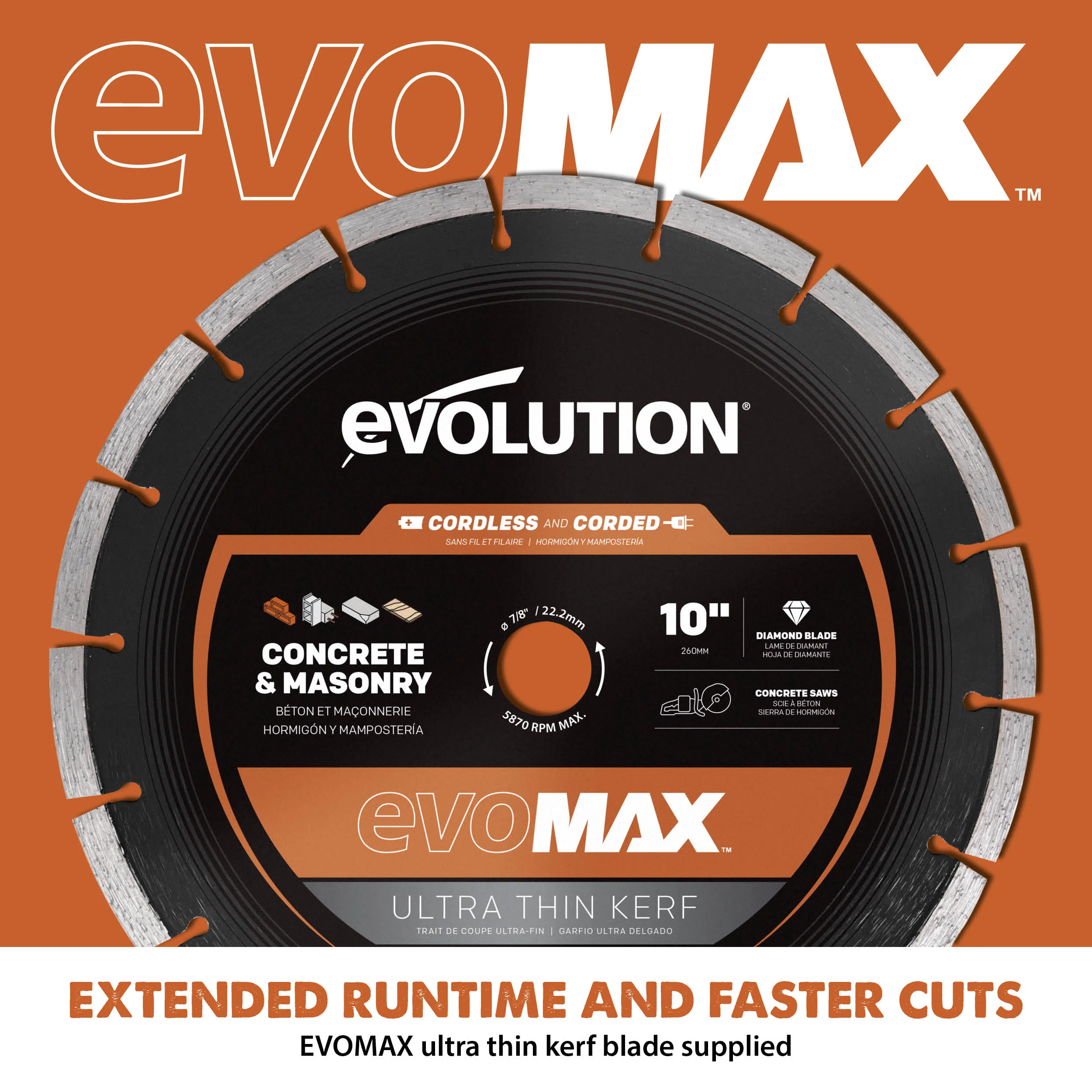 Evolution Cordless R10DCT-Li | 10 In. | Concrete Saw | Automatic Water-Fed Dust Suppression | Premium Thin Kerf Diamond Blade Included - Image 6