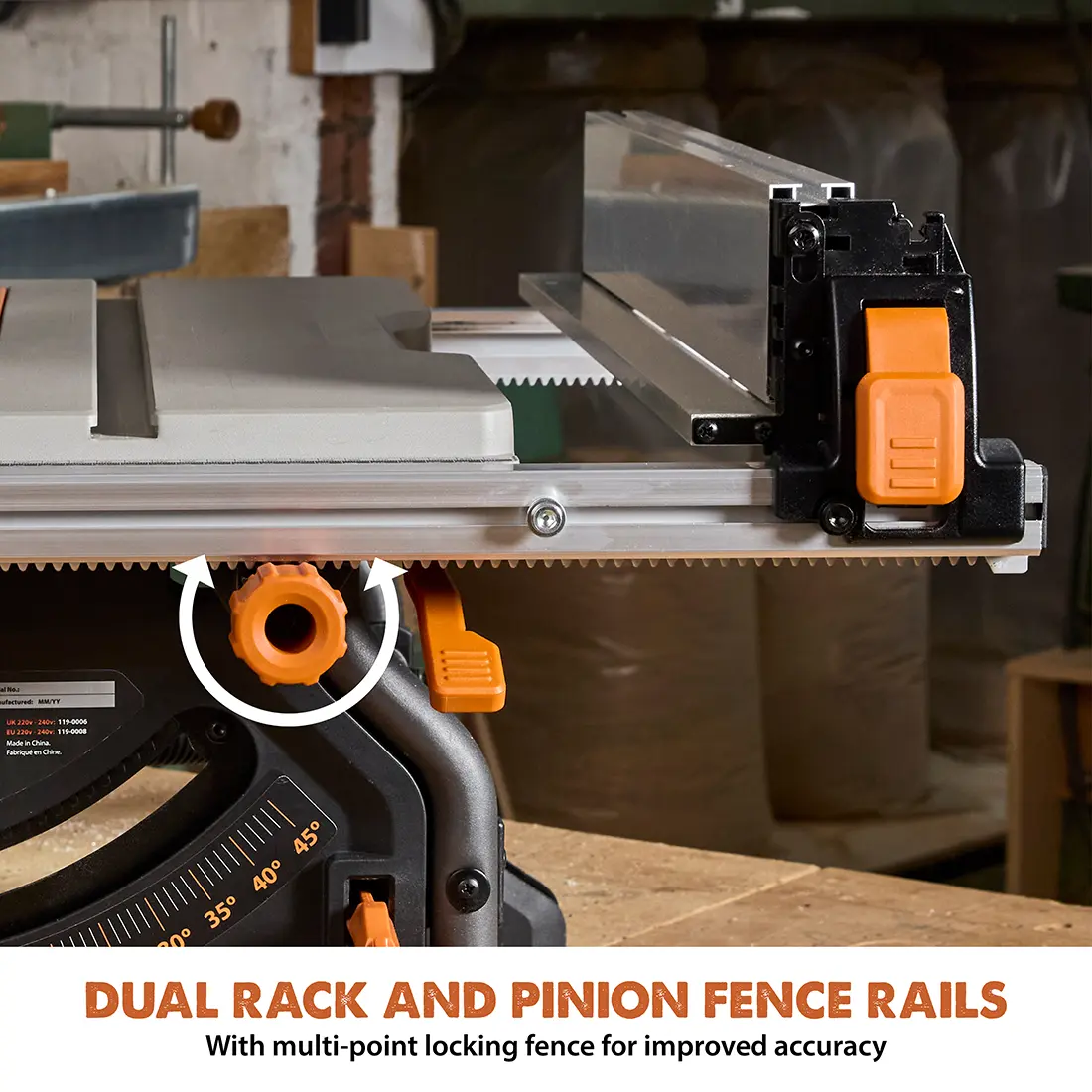 Evolution R10TBLX Multi-Material Table Saw with Wheeled Scissor Stand | 10 in. Multi-Material Cutting Blade - Image 4