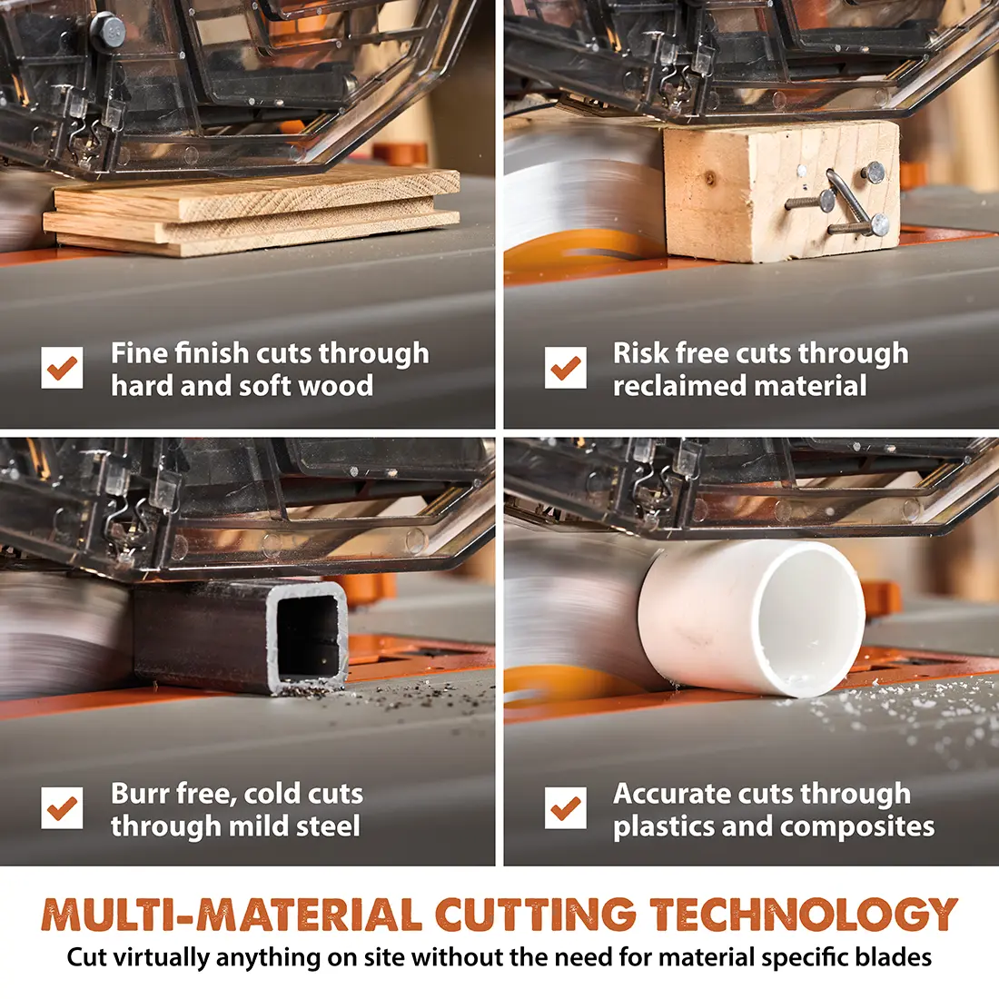 Evolution R10TBLX Multi-Material Table Saw with Wheeled Scissor Stand | 10 in. Multi-Material Cutting Blade - Image 5