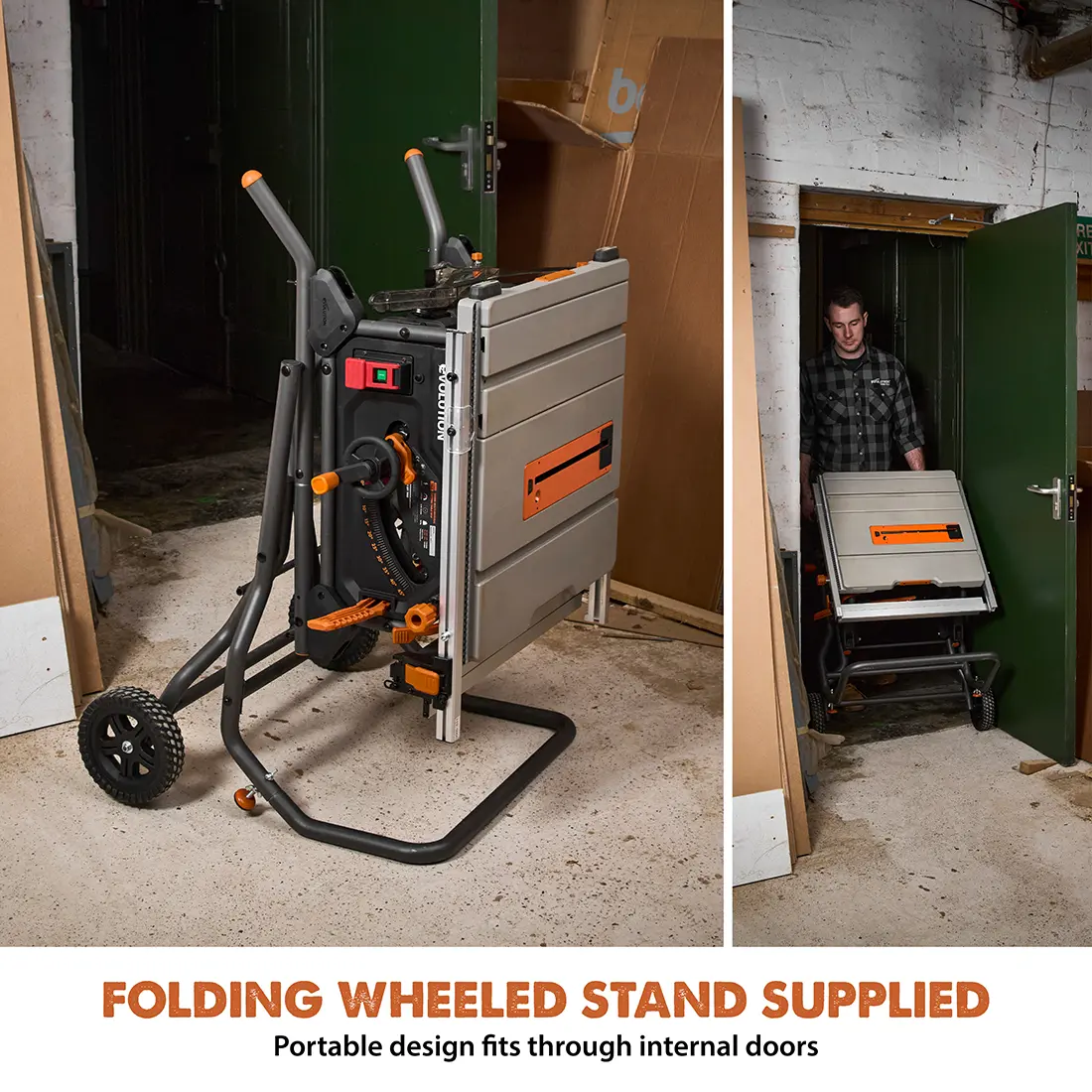 Evolution R10TBLX Multi-Material Table Saw with Wheeled Scissor Stand | 10 in. Multi-Material Cutting Blade - Image 8