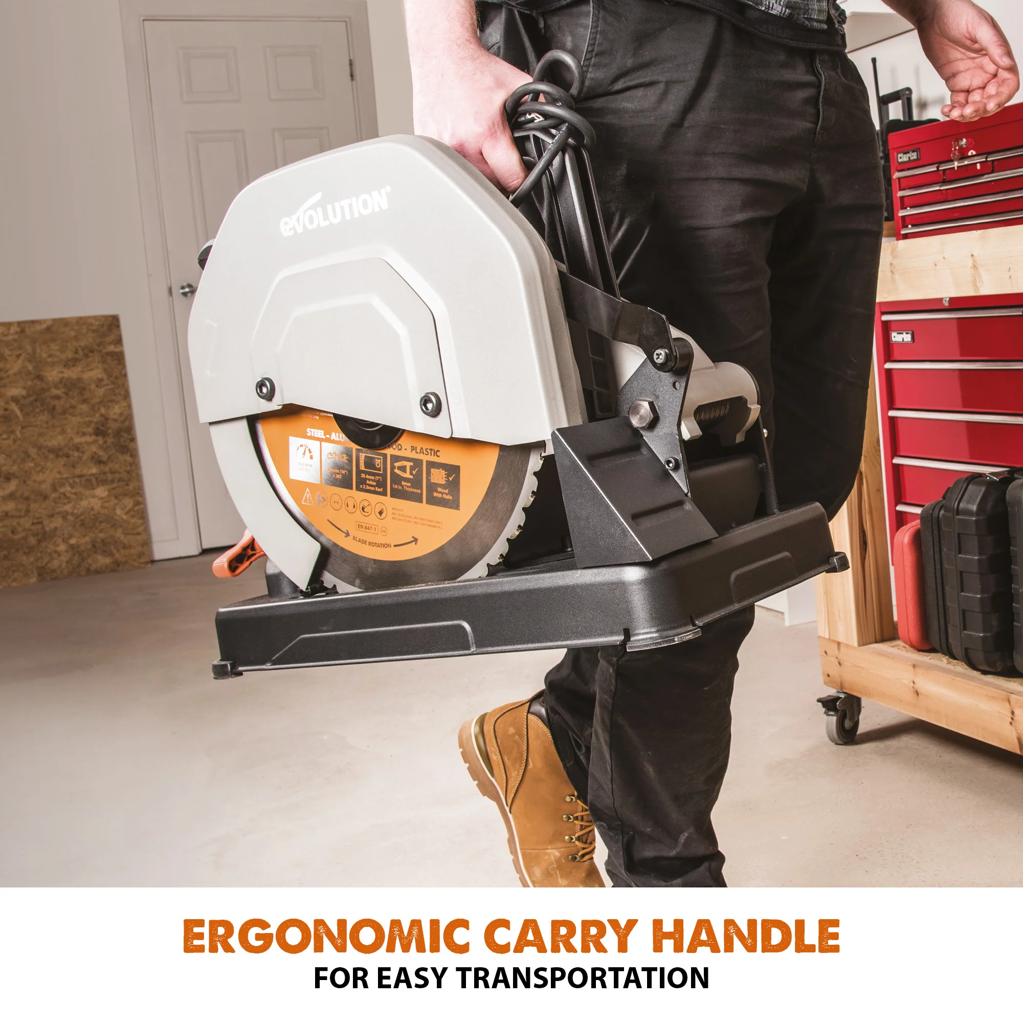 Evolution R355CPS: Multi-Material Cutting Chop Saw With 14 in. Blade - Image 12